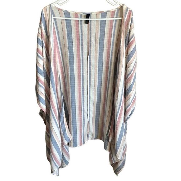 Lane Bryant Tops - Lane Bryant Women’s one size open front striped duster shrug cardigan top